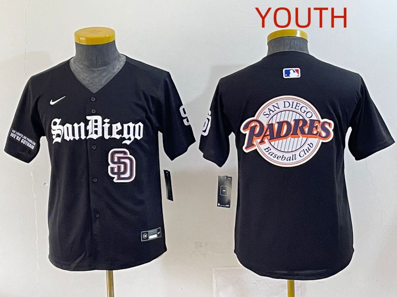 Youth 2025 San Diego Padres Blank Black Five generations Joint Name Nike MLB Jersey style 19